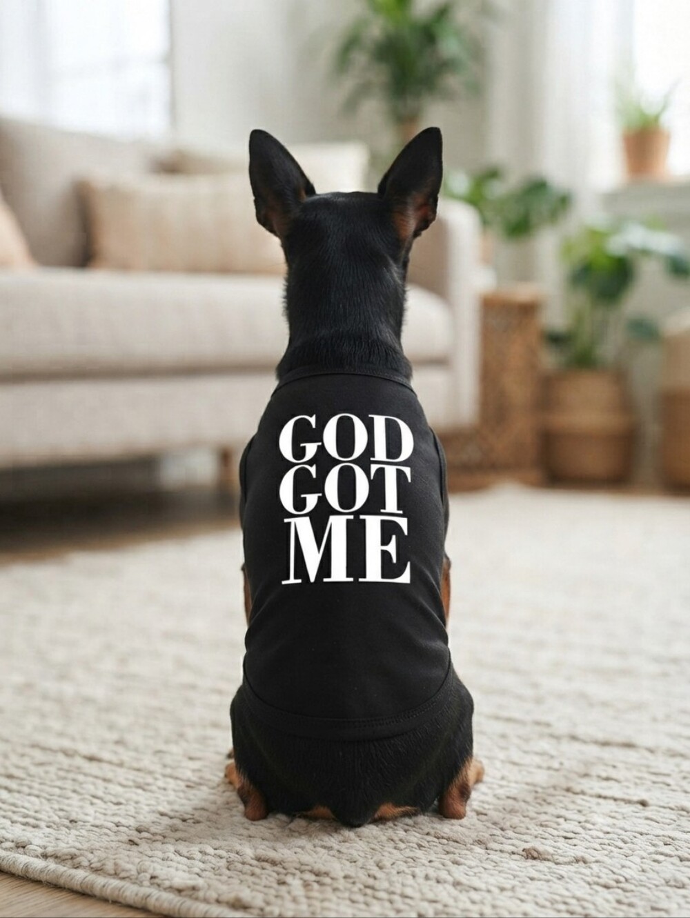 God Got Me Black Dog Shirt Tee Puppy Clothes Pet Apparel Size S